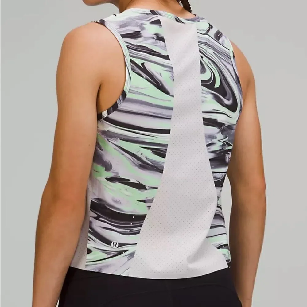 NWT Lululemon Swift Ventilated Running Tank Top- Paint Glide Warp/ Size 4
